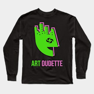 Art Dudette In Lime And Pink Long Sleeve T-Shirt